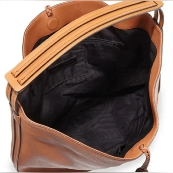 Rebecca Minkoff Isobel Pebbled Soft Leather Hobo Shoulder Purse Camel Brown - Picture 14 of 15